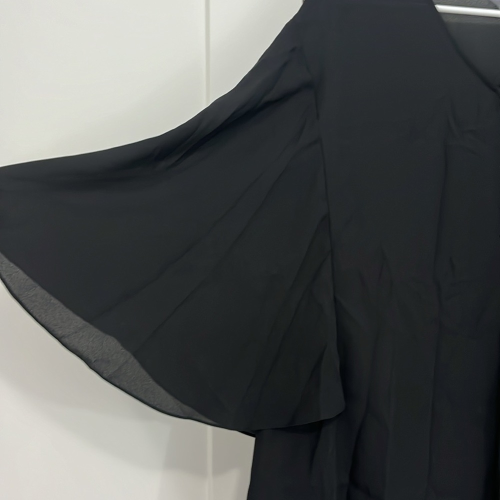 Lisa Rinna 2XL Black V-Neck Flowy Blouse Top - Picture 3 of 9